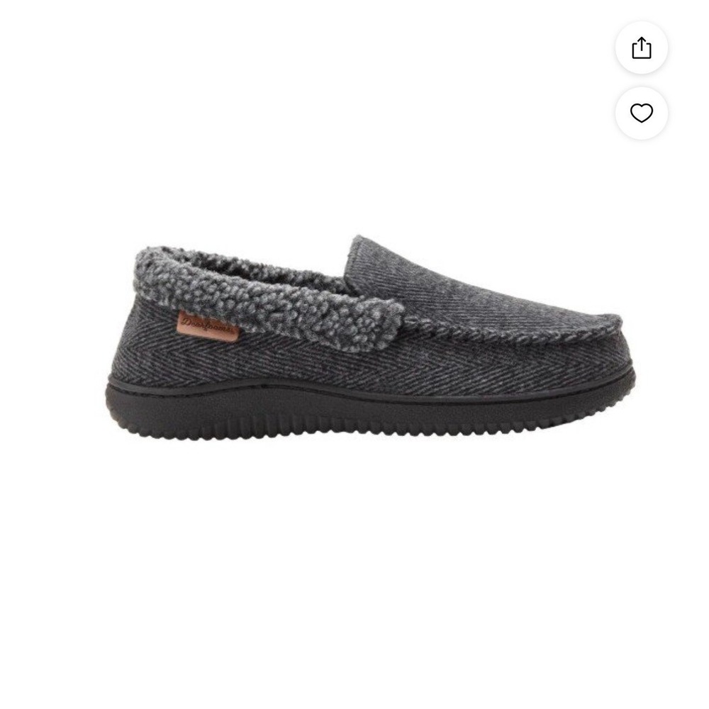 Dearfoams NIB Slippers in Black Men‎ Sz L 11-12 Machine Washable Indoor Outdoor